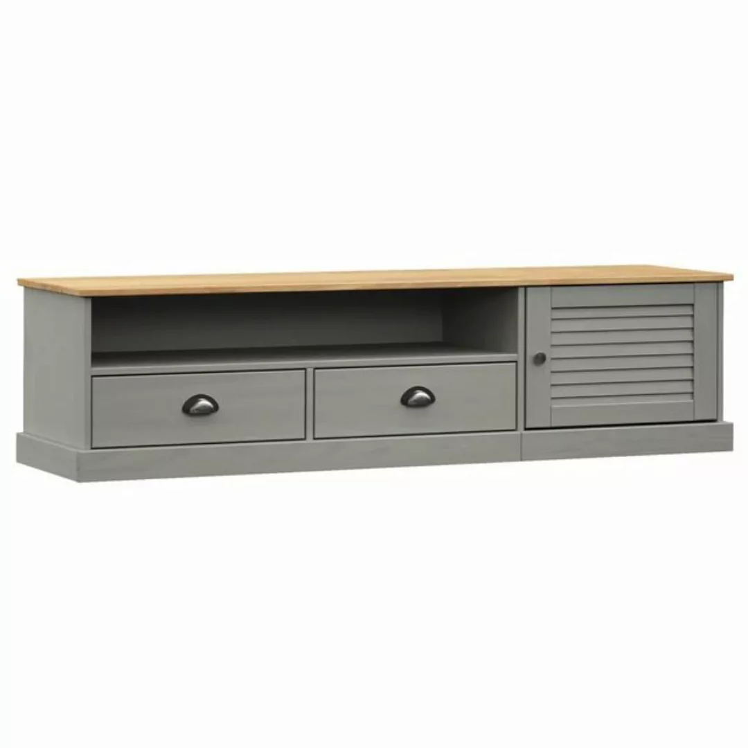 furnicato TV-Schrank VIGO Grau 156x40x40 cm Massivholz Kiefer (1-St) günstig online kaufen