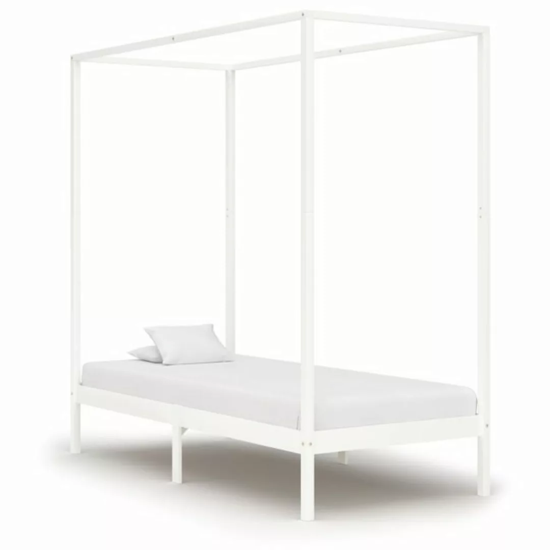 Himmelbett-gestell Weiß Massivholz Kiefer 90 X 200 Cm günstig online kaufen