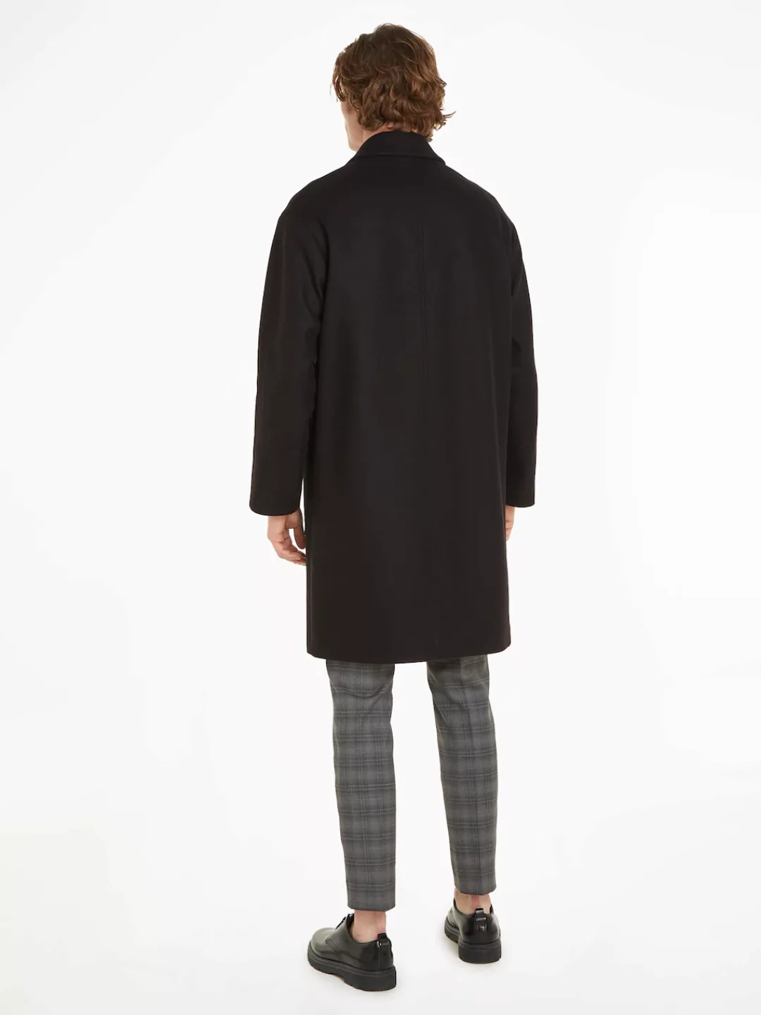 Calvin Klein Wollmantel MODERN WOOL BLEND COAT mit Markenlabel günstig online kaufen