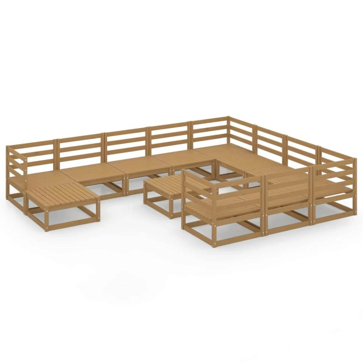 vidaXL 12-tlg Garten-Lounge-Set Massivholz Kiefer Modell 16 günstig online kaufen