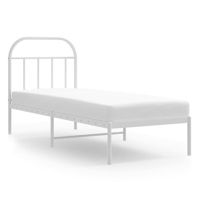 vidaXL Bett Metallbett ohne Matratze mit Kopfteil Weiß 75x190 cm günstig online kaufen