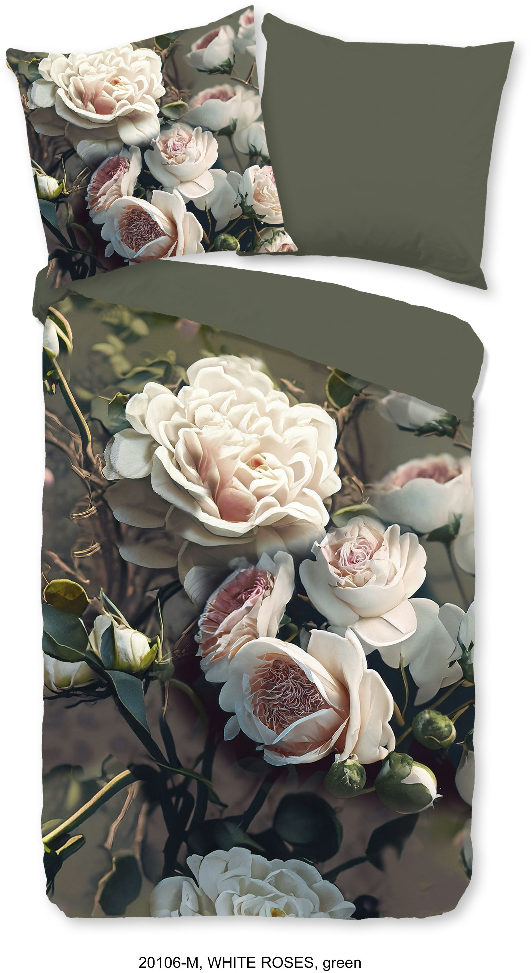 PURE luxury collection Wendebettwäsche »White Roses«, Mikrofaser, 135x200, günstig online kaufen