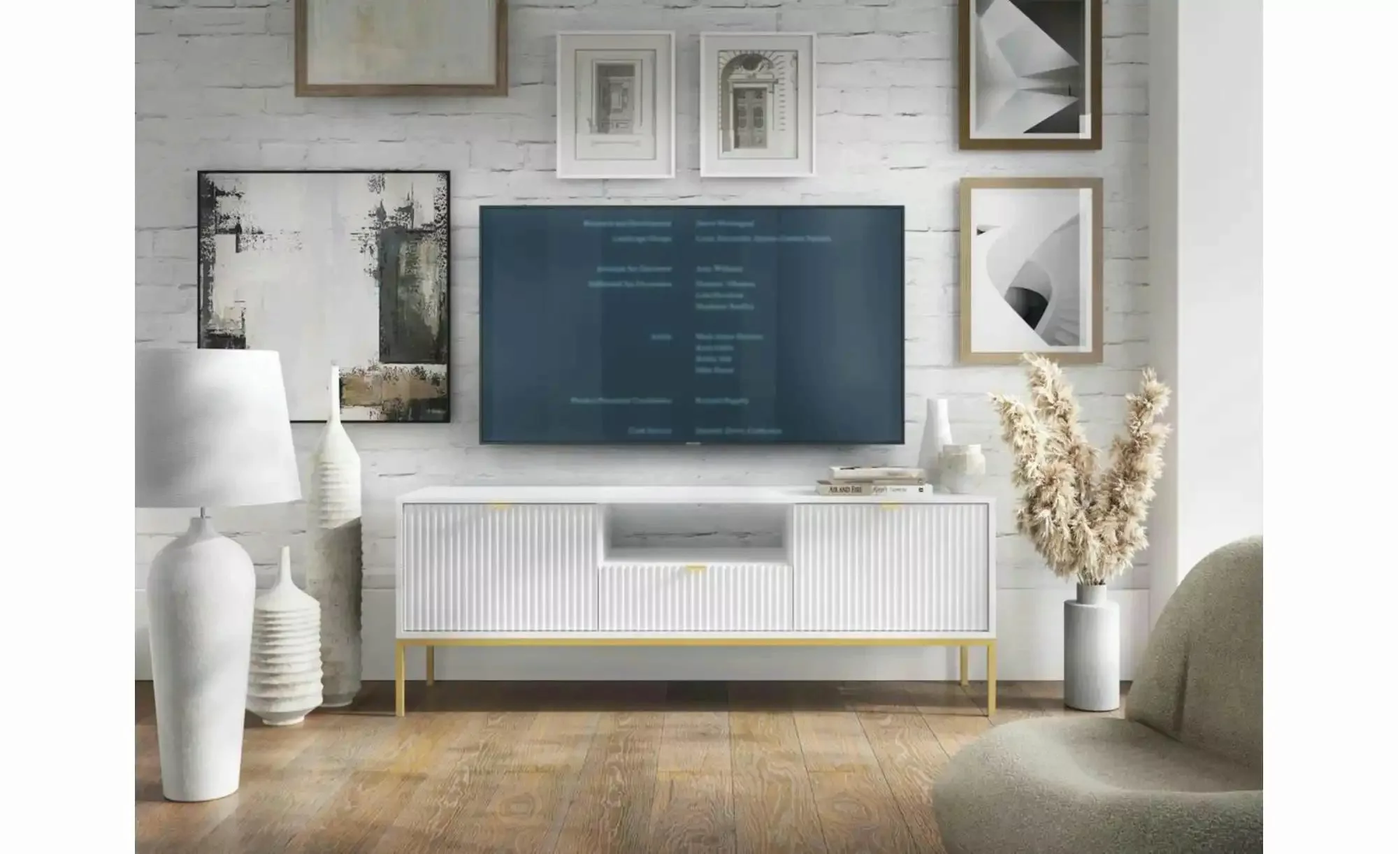 Lowboard  Nova ¦ weiß ¦ Maße (cm): B: 154 H: 56 Kommoden & Sideboards > Low günstig online kaufen