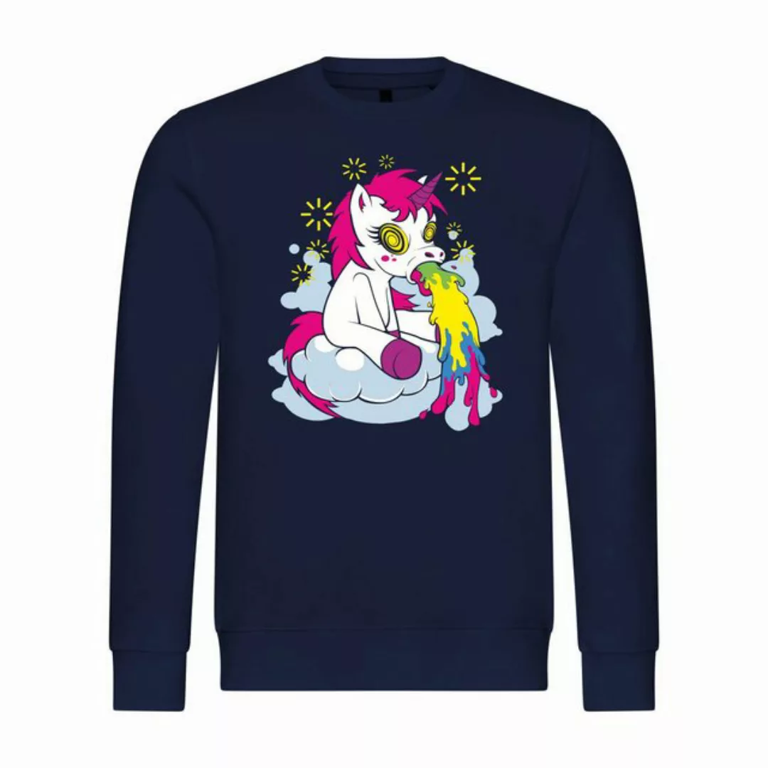 deinshirt Rundhalspullover Herren Sweatshirt Kotzendes Einhorn Mit Print Mo günstig online kaufen