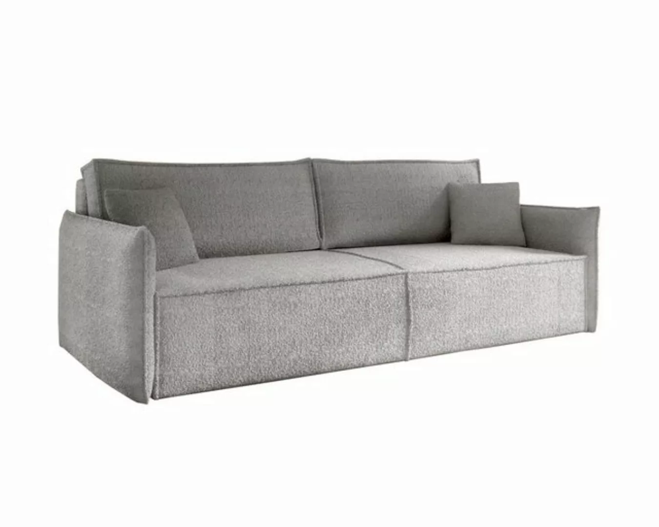 Deine Möbel 24 Sofa LILA 221 cm breit Sofa Wohnzimmer Couch Boucle, Creme B günstig online kaufen