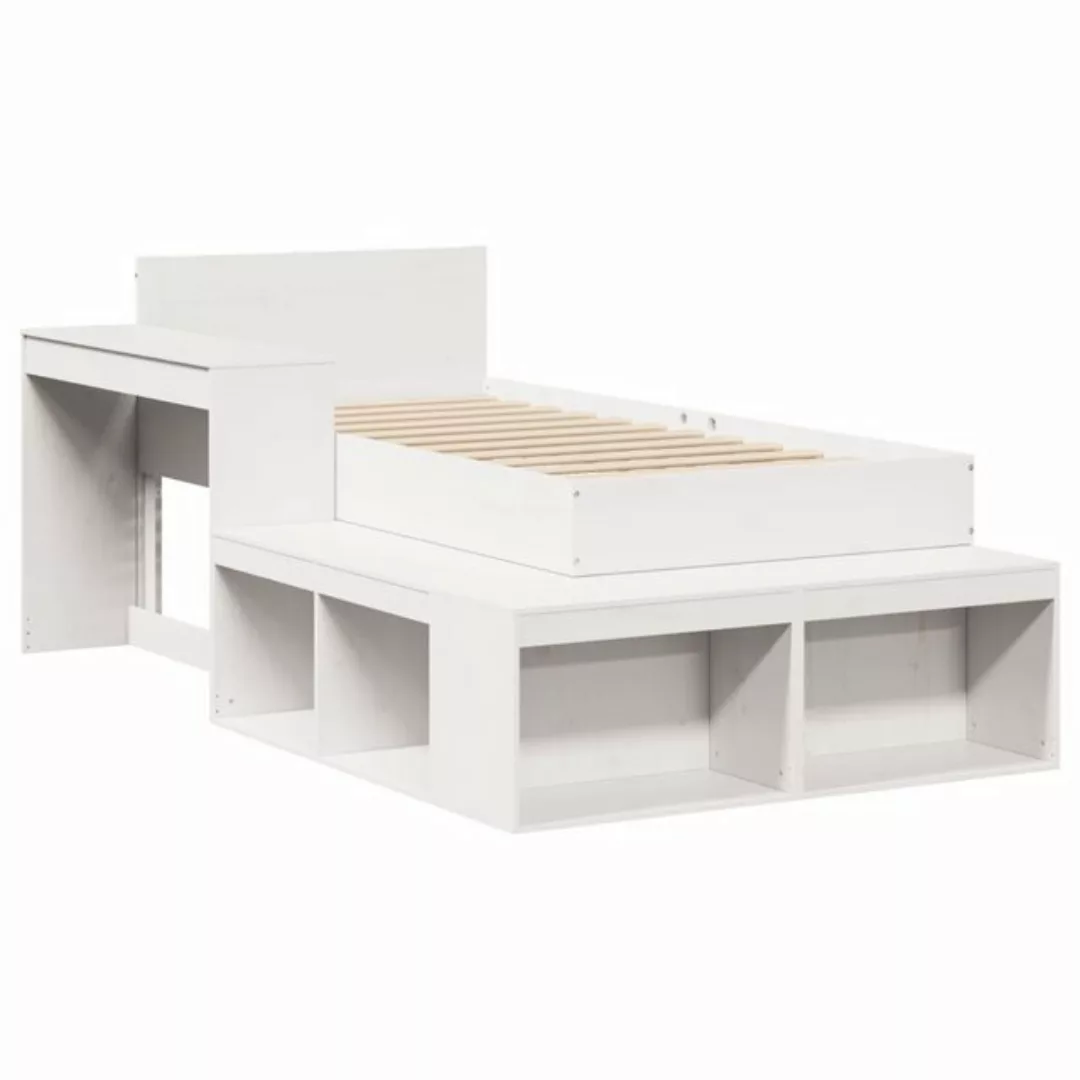 vidaXL Bett, Massivholzbett ohne Matratze Weiß 75x190 cm Kiefernholz günstig online kaufen