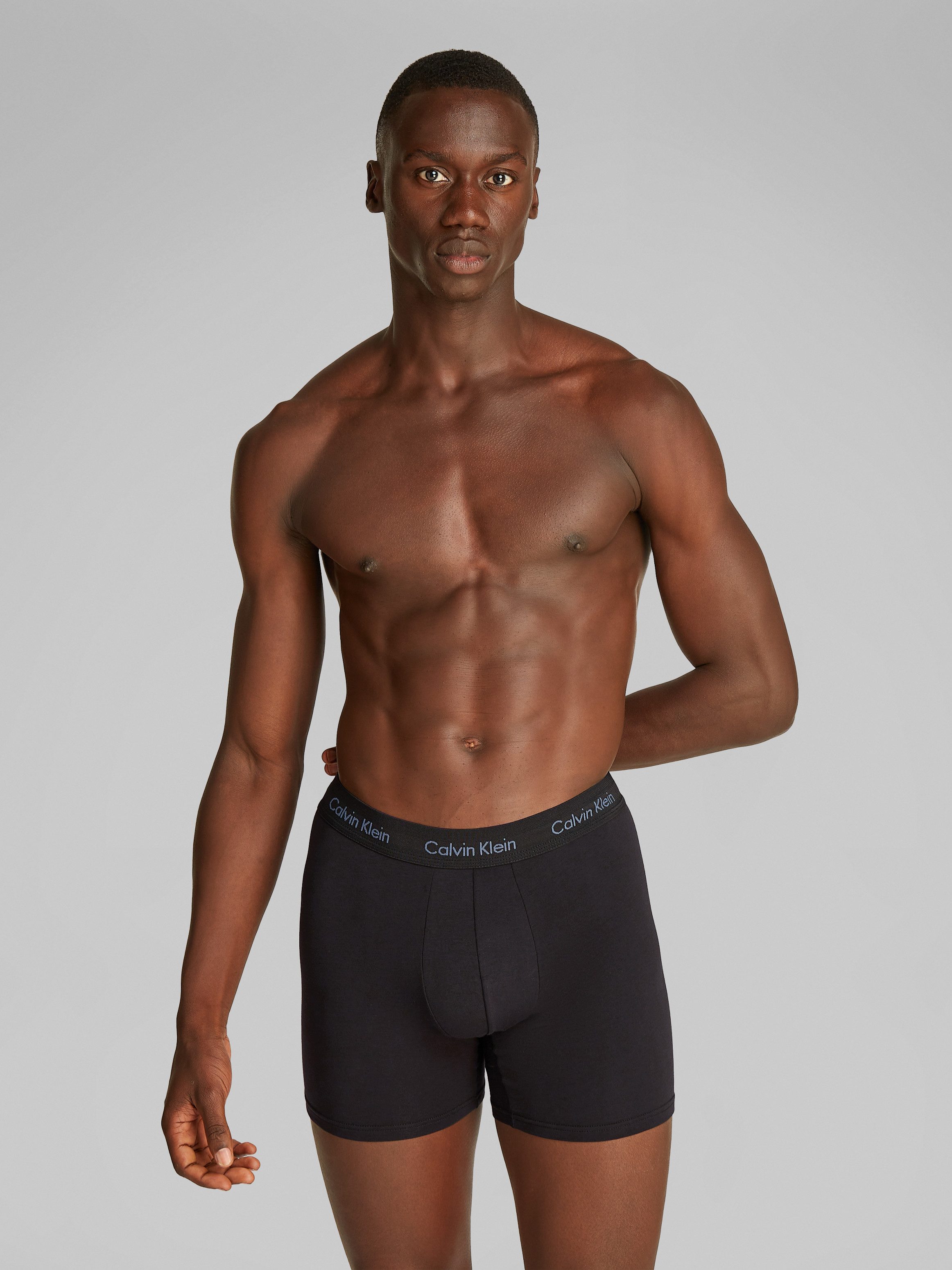 Calvin Klein 3-er Set Boxer Briefs Schwarz mit verschiedenfarbigem Webbund günstig online kaufen