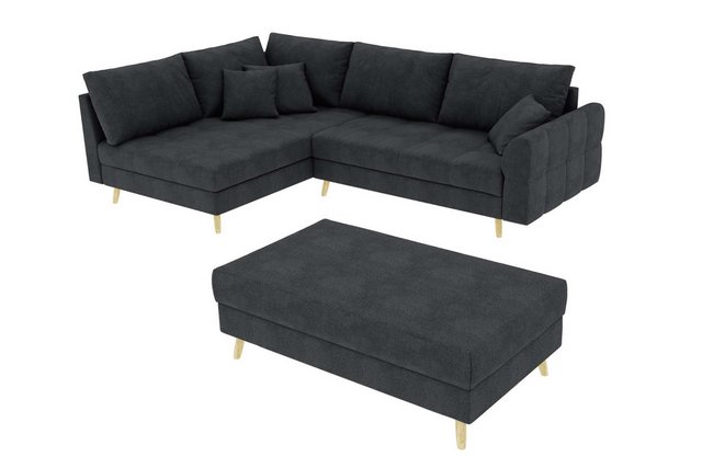 99rooms Ecksofa Bella, Sofa L-Form mit Hocker, links oder rechts bestellbar günstig online kaufen