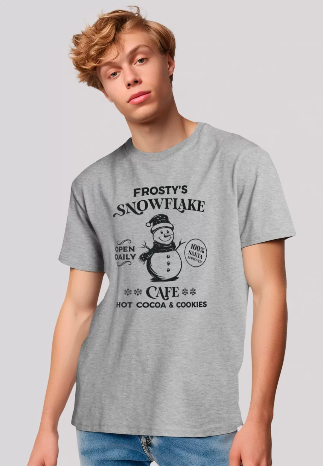 F4NT4STIC T-Shirt "Frostys Snowflake Cafe Retro Weihnachten", Premium Quali günstig online kaufen