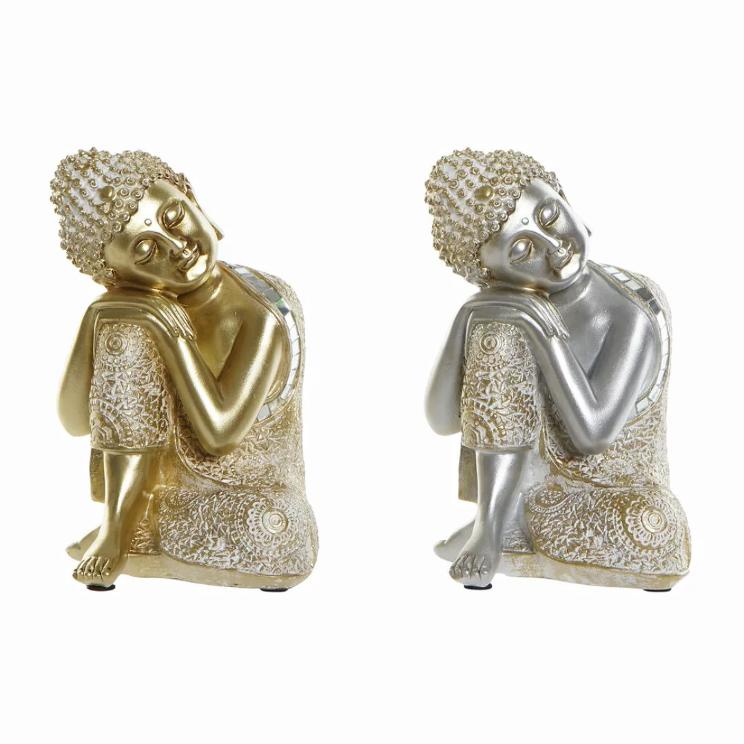 Deko-figur Dkd Home Decor Silberfarben Golden Buddha Harz (16 X 16 X 23.5 C günstig online kaufen