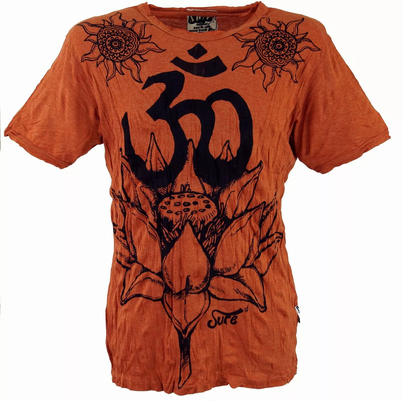 Guru-Shop T-Shirt Sure Herren T-Shirt Lotus OM - rostorange alternative Bek günstig online kaufen