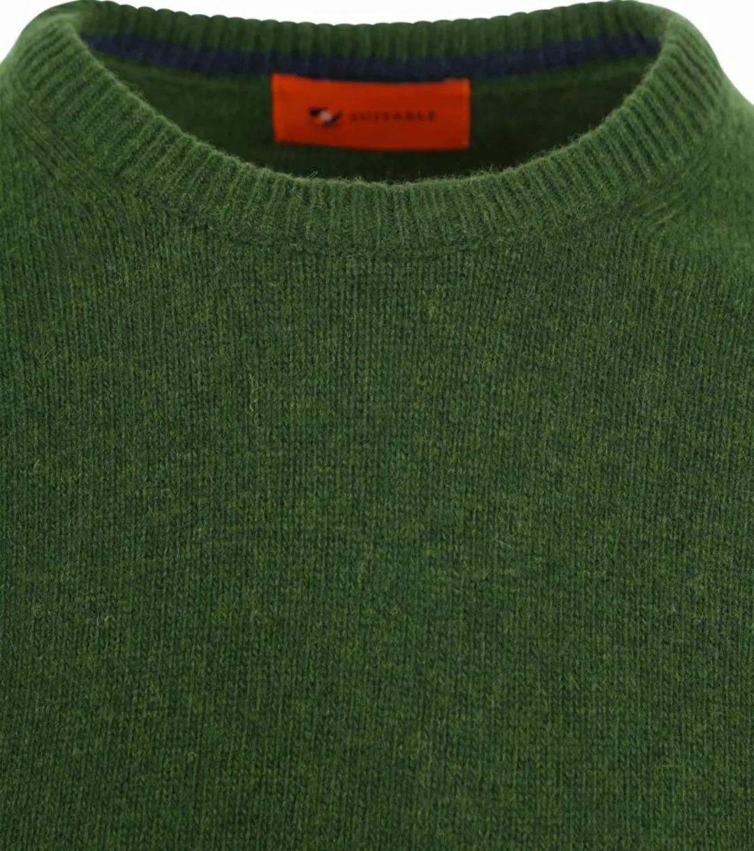 Suitable Lammwolle Pullover O-Ausschnitt Grün - Größe XL günstig online kaufen