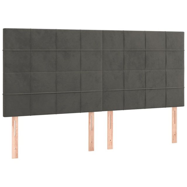 vidaXL Bett, Kopfteile 4 Stk. Dunkelgrau 100x5x78/88 cm Samt günstig online kaufen