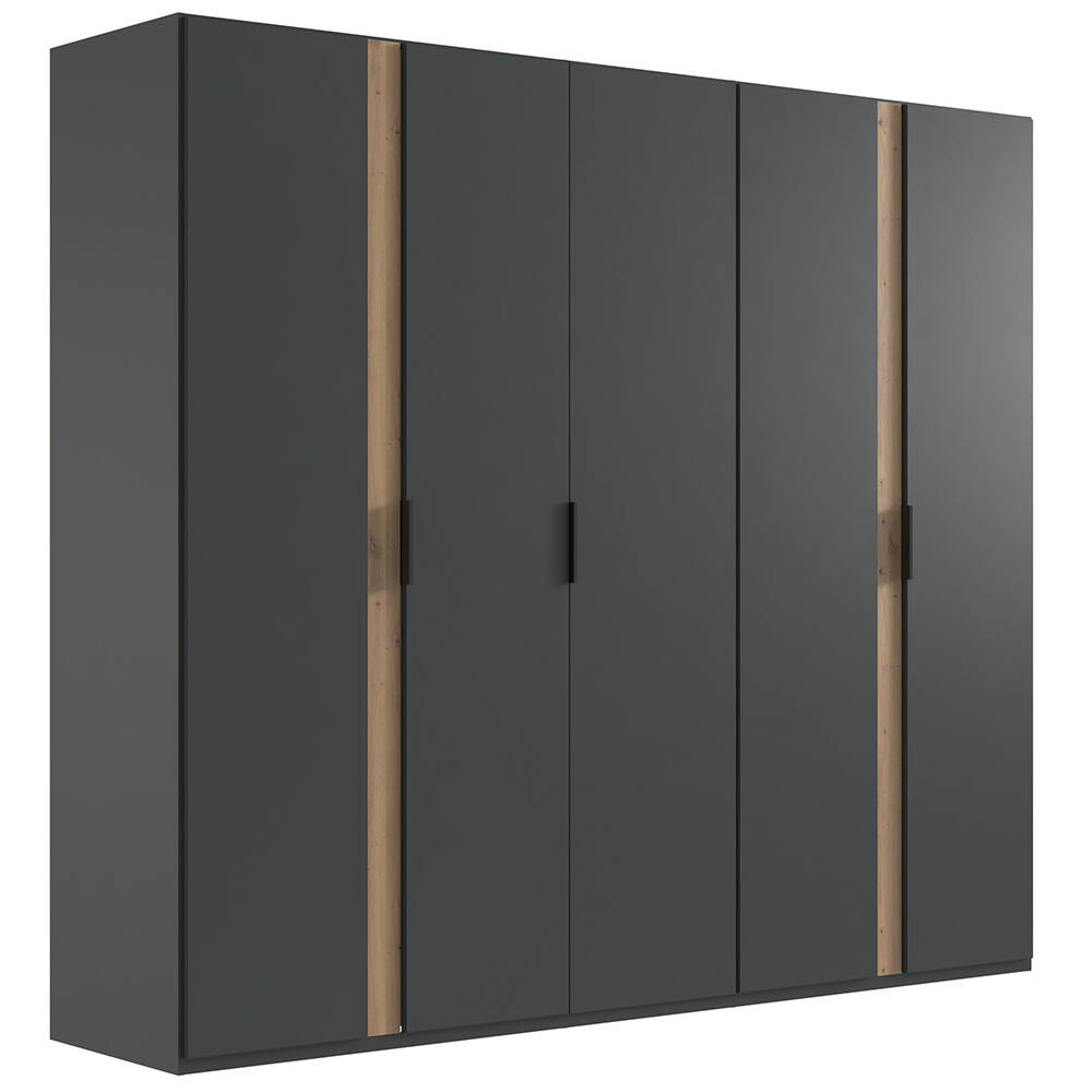 Kleiderschrank 250 cm breit modern in grau mit Eiche RONDA-43 günstig online kaufen