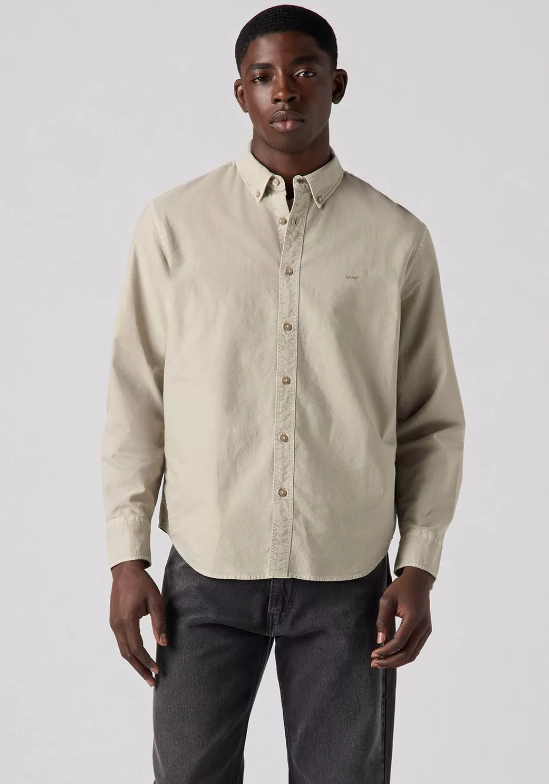 Levis Langarmhemd "AUTHENTIC BUTTON DOWN", mit Ton-in-Ton Logostickerei auf günstig online kaufen