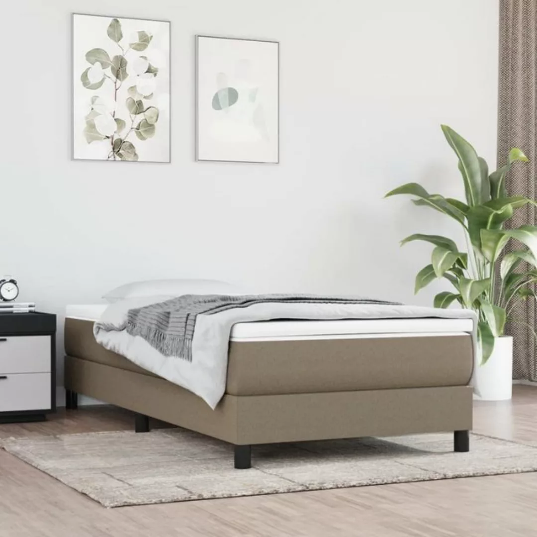 vidaXL Bett Boxspringbett mit Matratze Taupe 90x200 cm Stoff günstig online kaufen