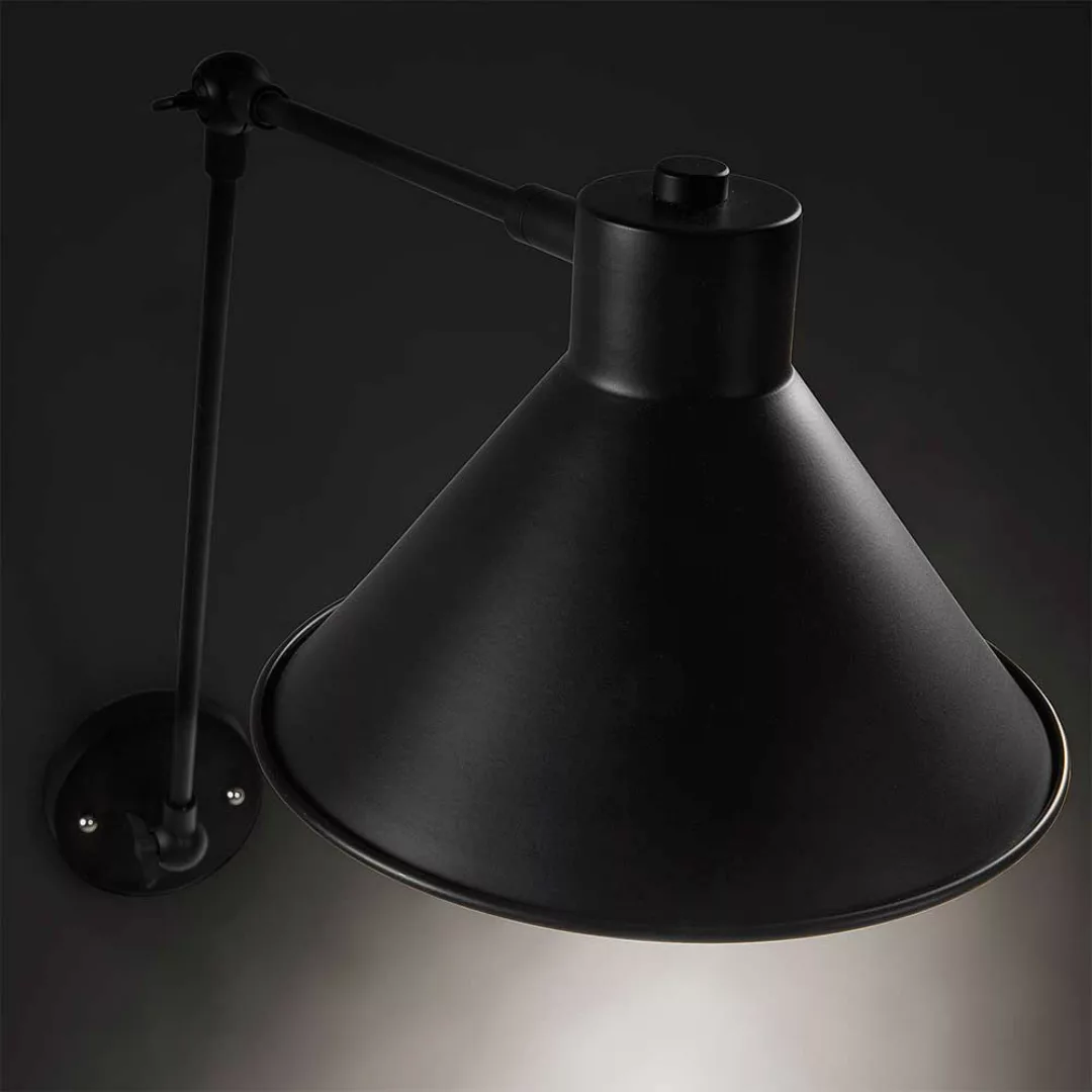 Wandlampe einstellbar in Schwarz Metall günstig online kaufen