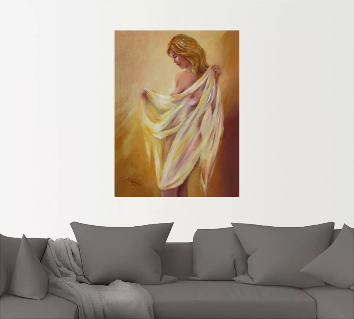 Artland Wandbild »Akt mit Tuch«, Frau, (1 St.), als Leinwandbild, Poster, W günstig online kaufen