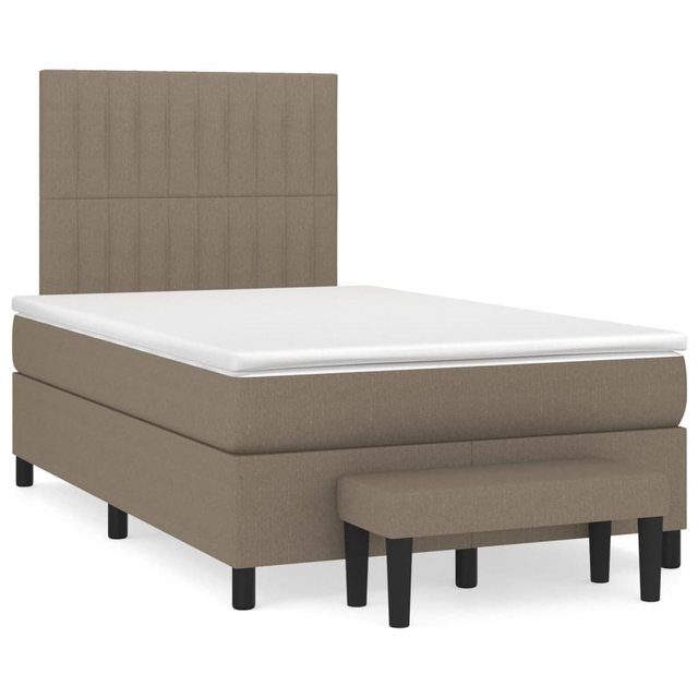 vidaXL Bettgestell Boxspringbett mit Matratze Taupe 120x200 cm Stoff Bett B günstig online kaufen