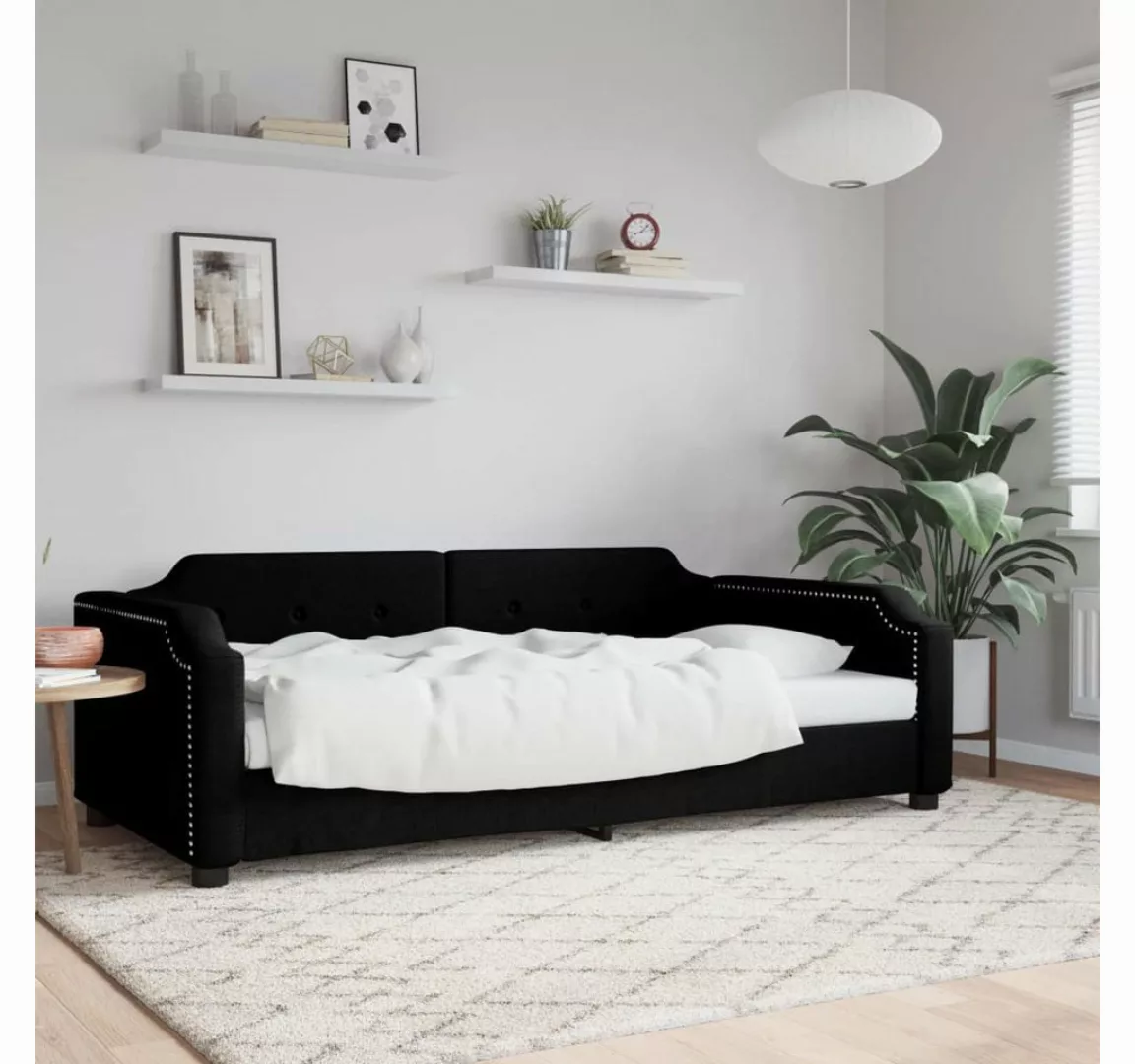 vidaXL Gästebett Tagesbett Schwarz 80x200 cm Stoff Gästebett Gästecouch Gäs günstig online kaufen