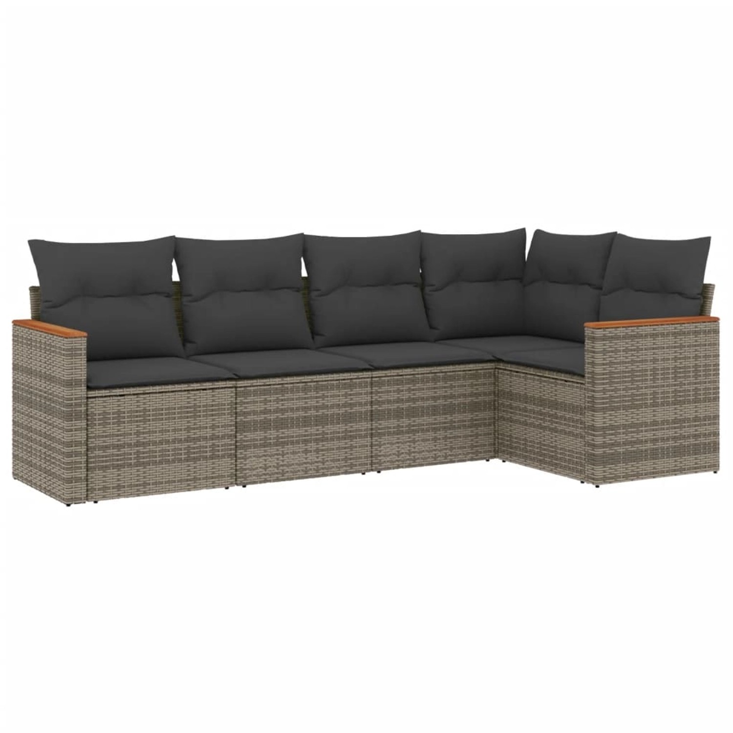 vidaXL 5-tlg Garten-Sofagarnitur mit Kissen Grau Poly Rattan Modell 79 günstig online kaufen