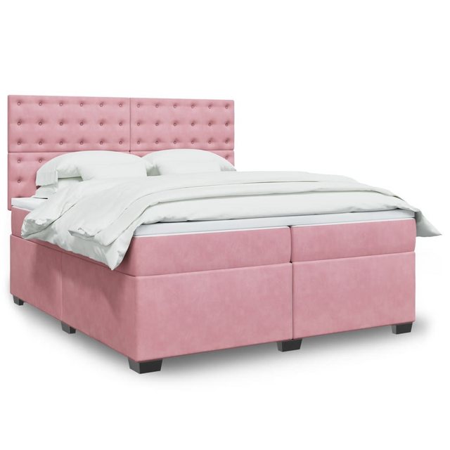 furnicato Bettgestell Boxspringbett mit Matratze Rosa 200x200 cm Samt günstig online kaufen