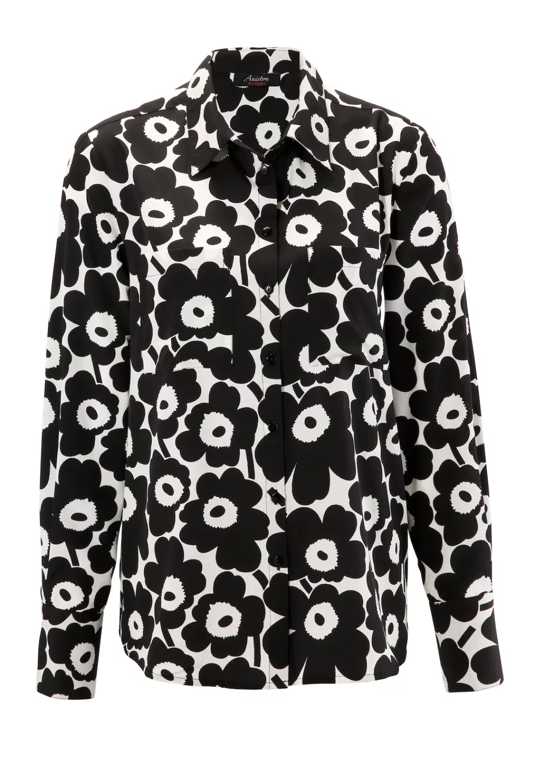 Aniston CASUAL Hemdbluse, mit graphischem Blumen-Dessin günstig online kaufen
