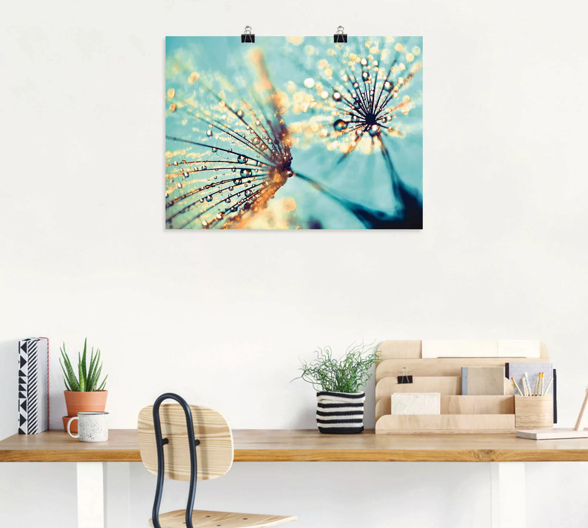 Artland Wandbild "Pusteblume aqua", Blumen, (1 St.), als Leinwandbild, Post günstig online kaufen