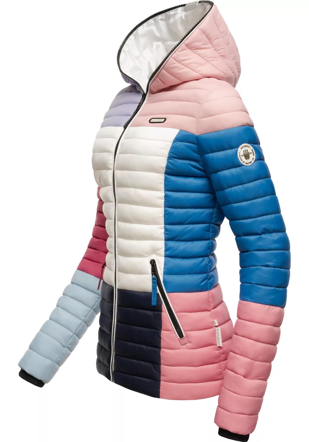 Navahoo Steppjacke "Multikulti", mit Kapuze, stylische Colorblocking Überga günstig online kaufen