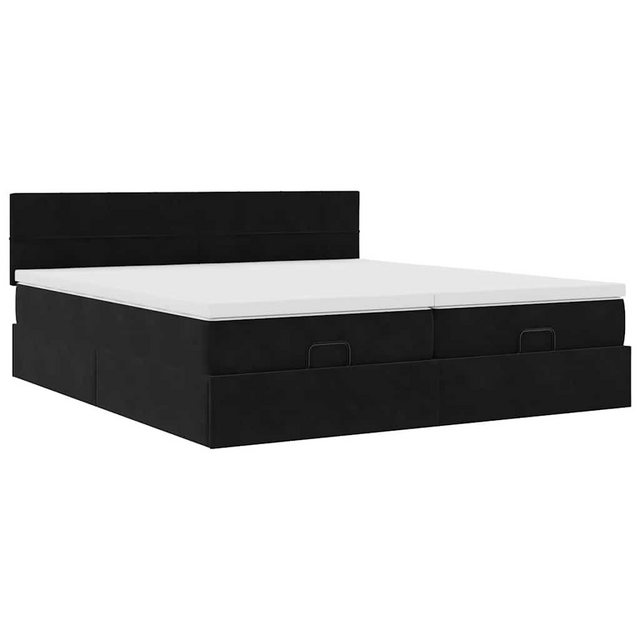 vidaXL Bett Ottoman-Bett mit Matratzen Schwarz 160x200 cm Samt günstig online kaufen