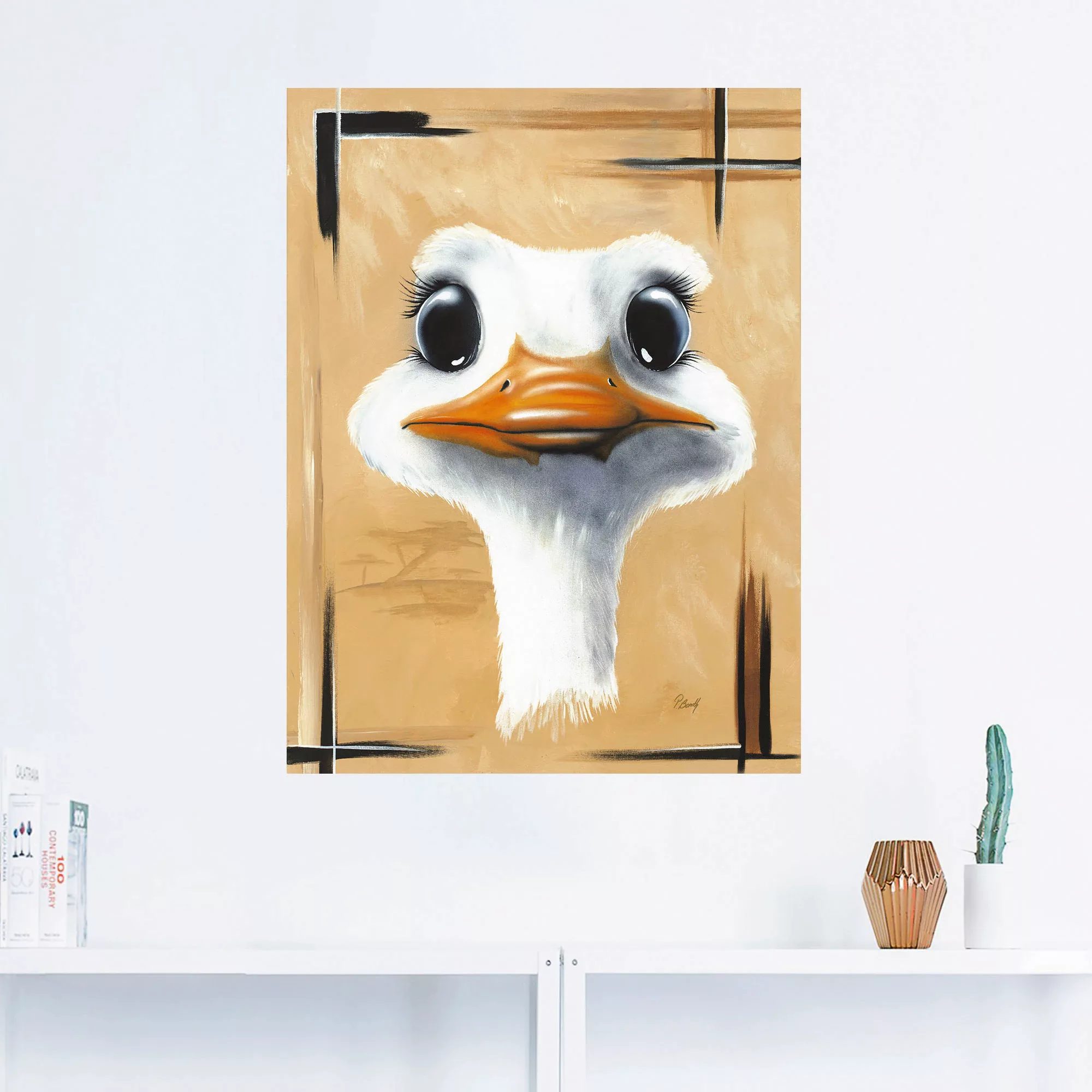 Artland Wandbild "Lustiger Strauß", Vogelbilder, (1 St.) günstig online kaufen