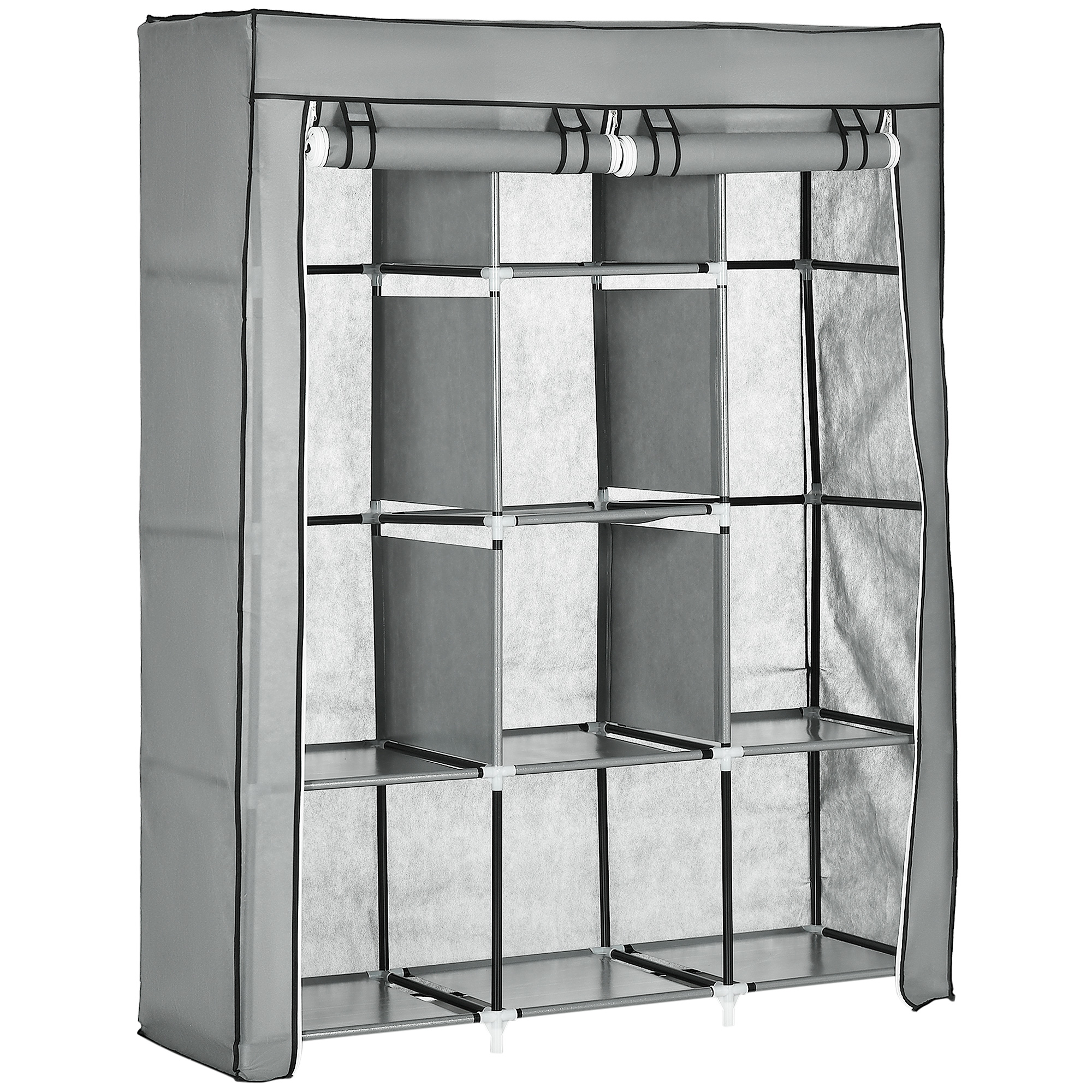 HOMCOM Kleiderschrank hellgrau Edelstahl B/H/L: ca. 43x125x162,5 cm günstig online kaufen