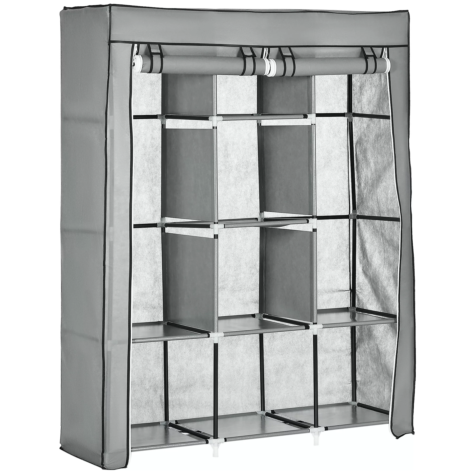 HOMCOM Kleiderschrank hellgrau Edelstahl B/H/L: ca. 43x125x162,5 cm günstig online kaufen