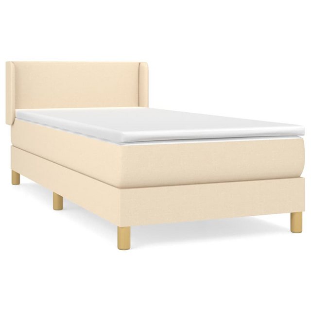 vidaXL Boxspringbett Boxspringbett mit Matratze Creme 80x200 cm Stoff Bett günstig online kaufen