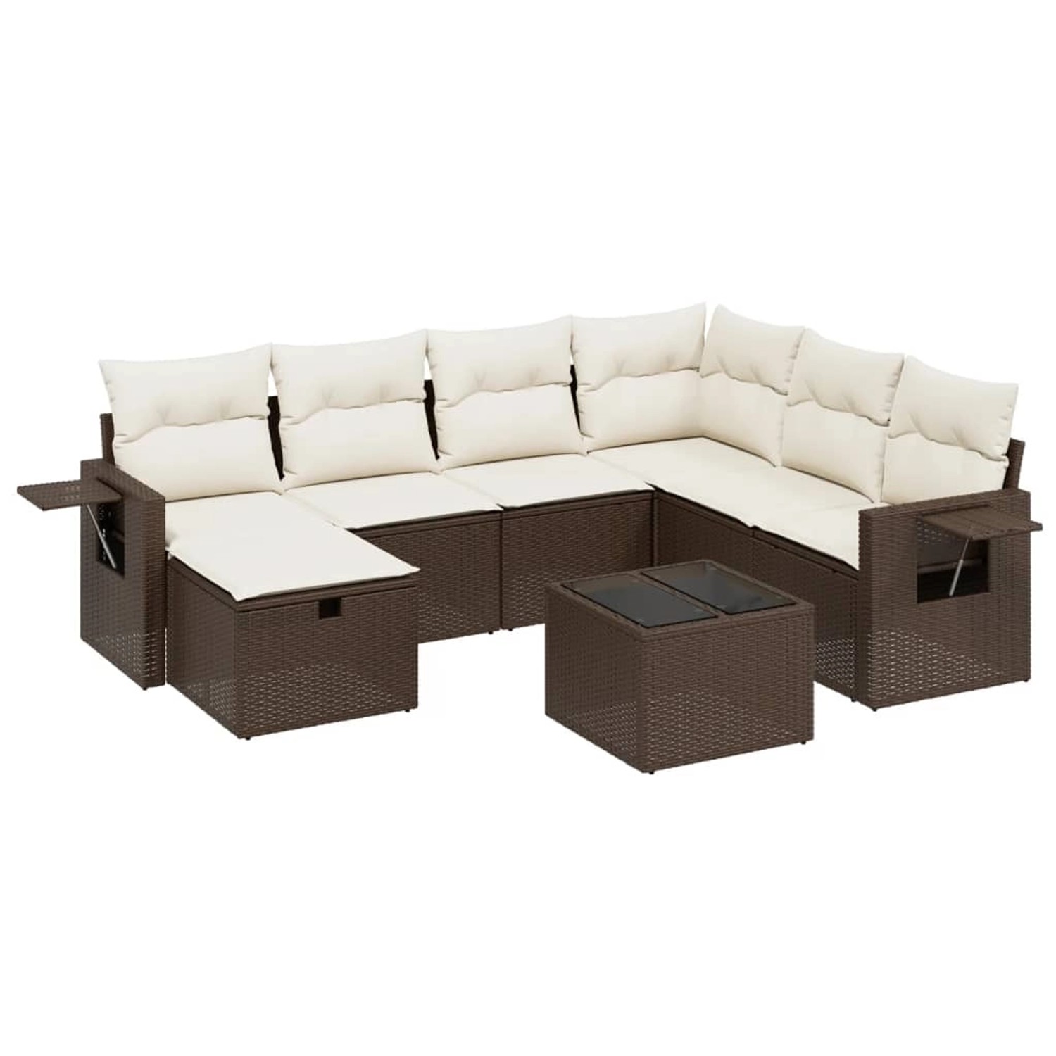 vidaXL 8-Tlg Garten-Sofagarnitur mit Kissen Braun Poly Rattan 3263849 günstig online kaufen