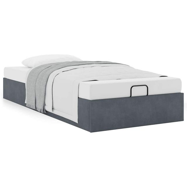 vidaXL Bettgestell Ottoman-Bett ohne Matratze Dunkelgrau 80x200 cm Samt günstig online kaufen