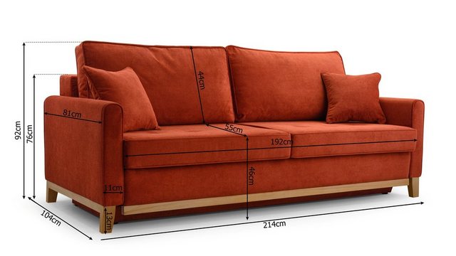 Siblo 3-Sitzer Alba, Sofa 3 sitzer günstig online kaufen