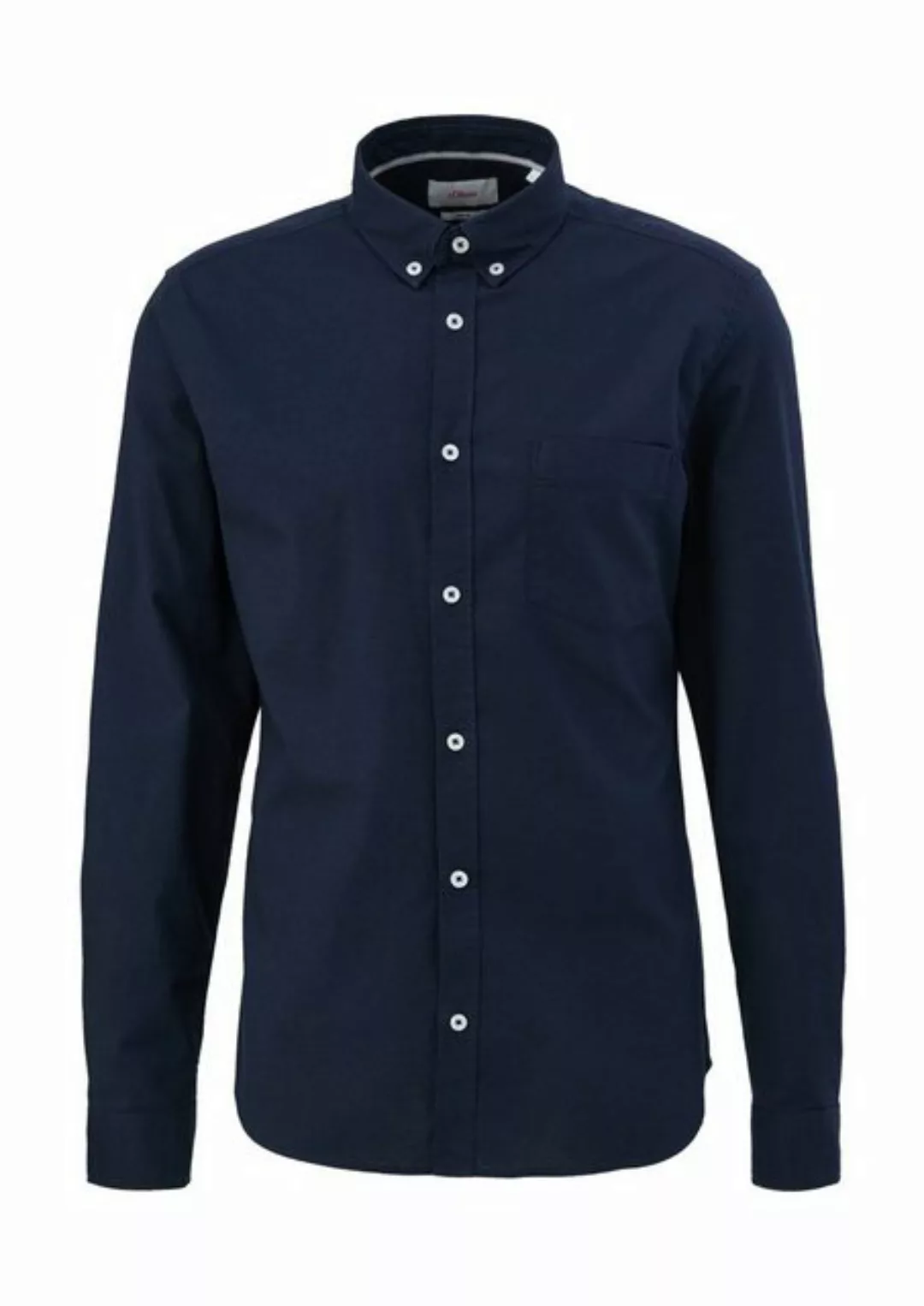 s.Oliver Langarmhemd Slim: Hemd mit Button-Down-Kragen günstig online kaufen