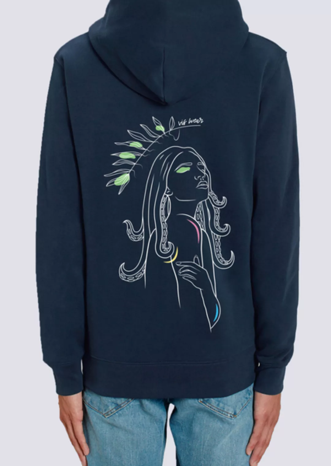 Göttin Des Meeres, Herren Zipper Hoodie Aus Bio-baumwolle Mit Print günstig online kaufen