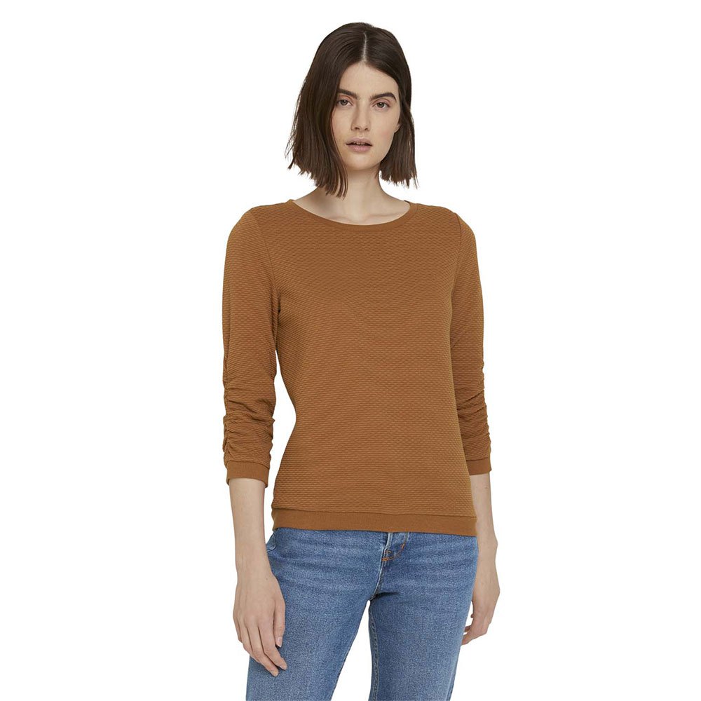 Tom Tailor Structured Sweatshirt 2XL Amber Brown günstig online kaufen