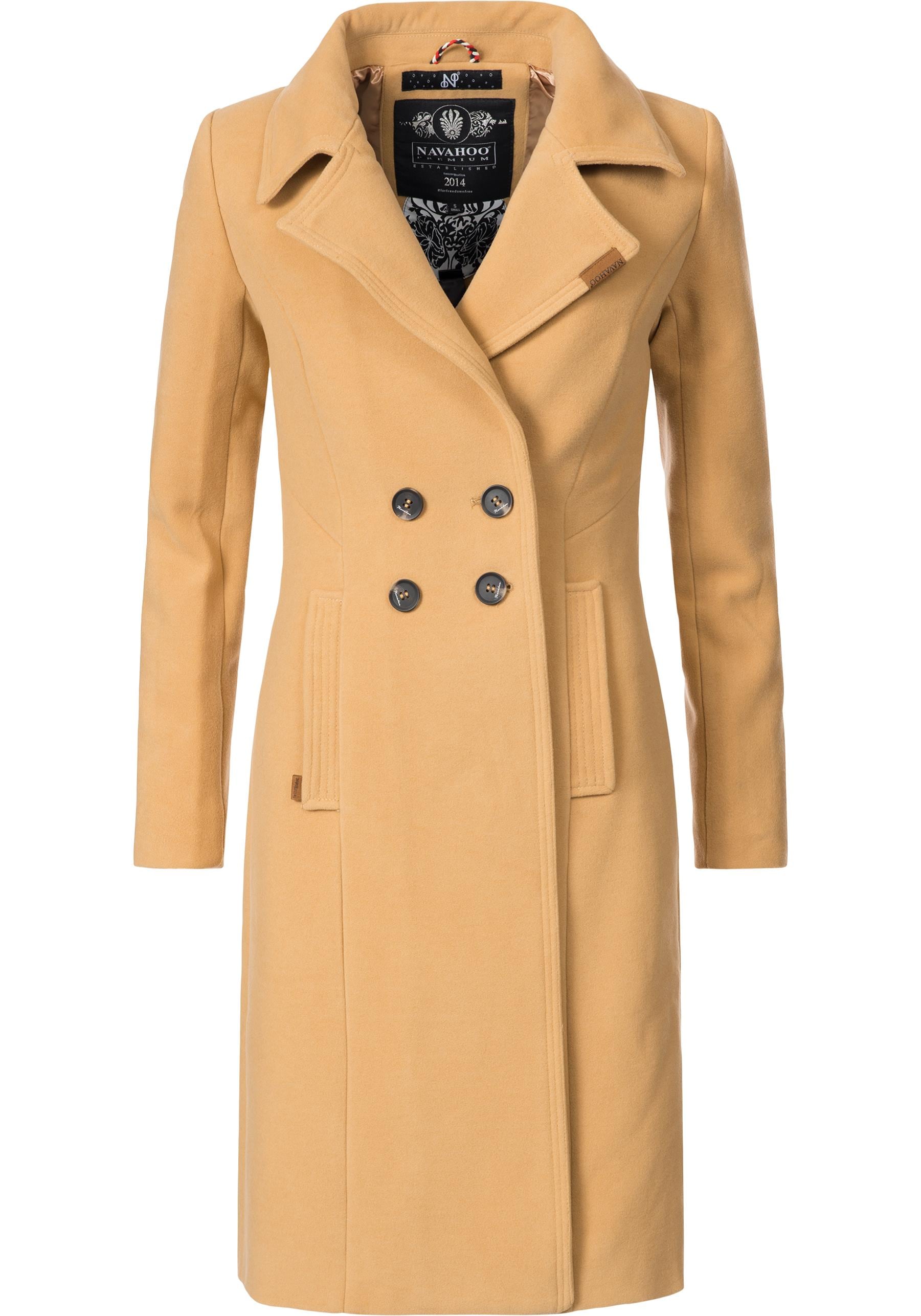 Navahoo Wintermantel "Wooly", edler Damen Trenchcoat in Wollmantel-Optik günstig online kaufen