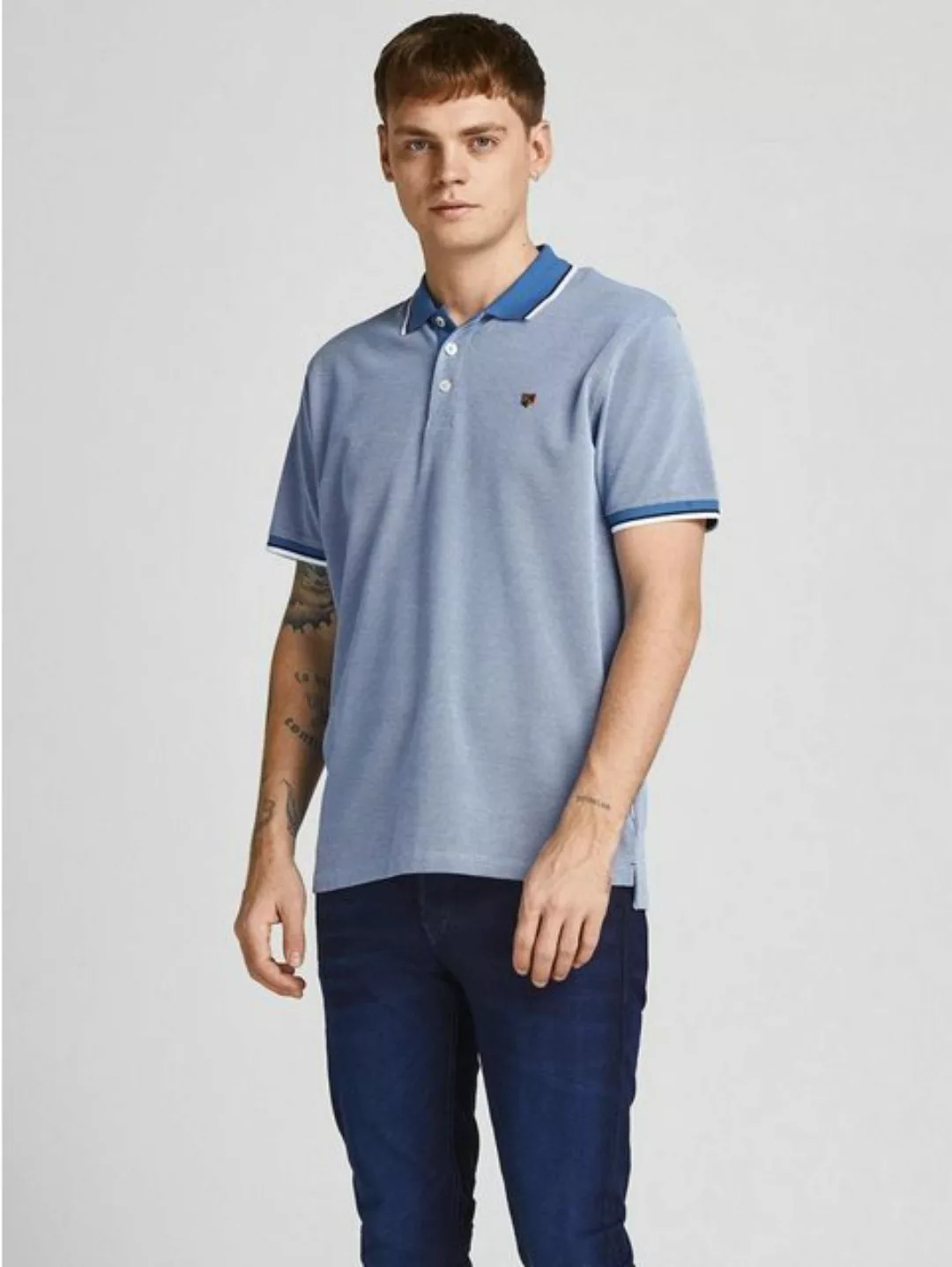 Jack & Jones T-Shirt Polo T-Shirt Pique Kurzarm Hemd Basic JPRBLUWIN JPRBLU günstig online kaufen