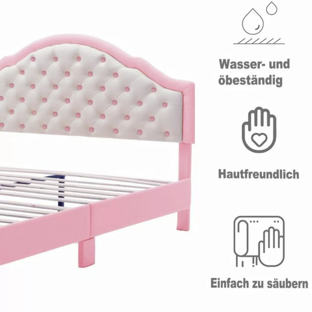 Flieks Polsterbett, Doppelbett Kinderbett mit Kopfteil + Lattenrost 140x200 günstig online kaufen