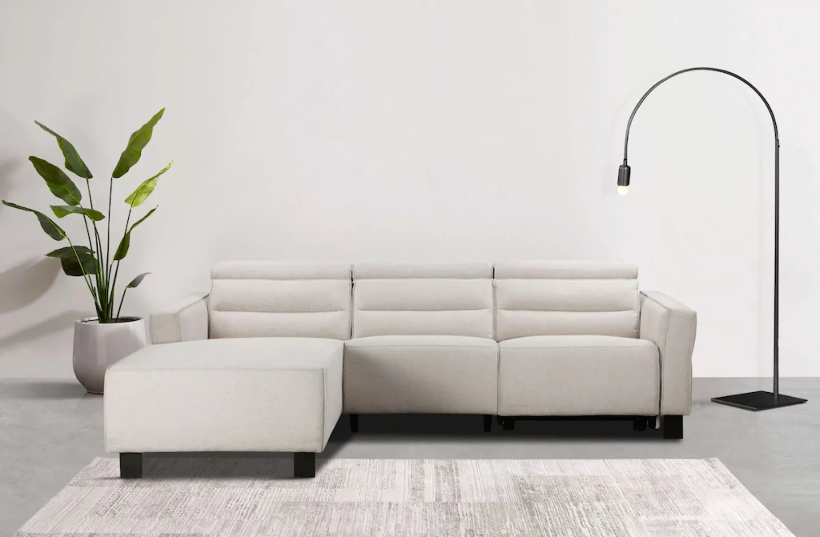 Places of Style Ecksofa "Carpari, L-Form, 263 cm, mit manueller o. elektris günstig online kaufen