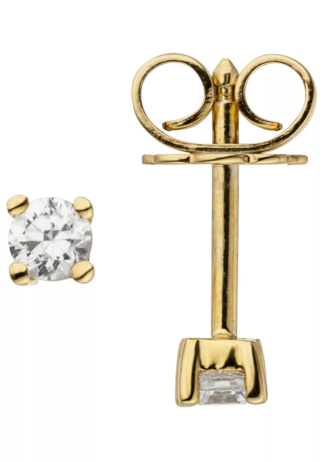 JOBO Paar Ohrstecker "Solitär", 585 Gold mit 2 Diamanten Brillanten 0,24 ct günstig online kaufen