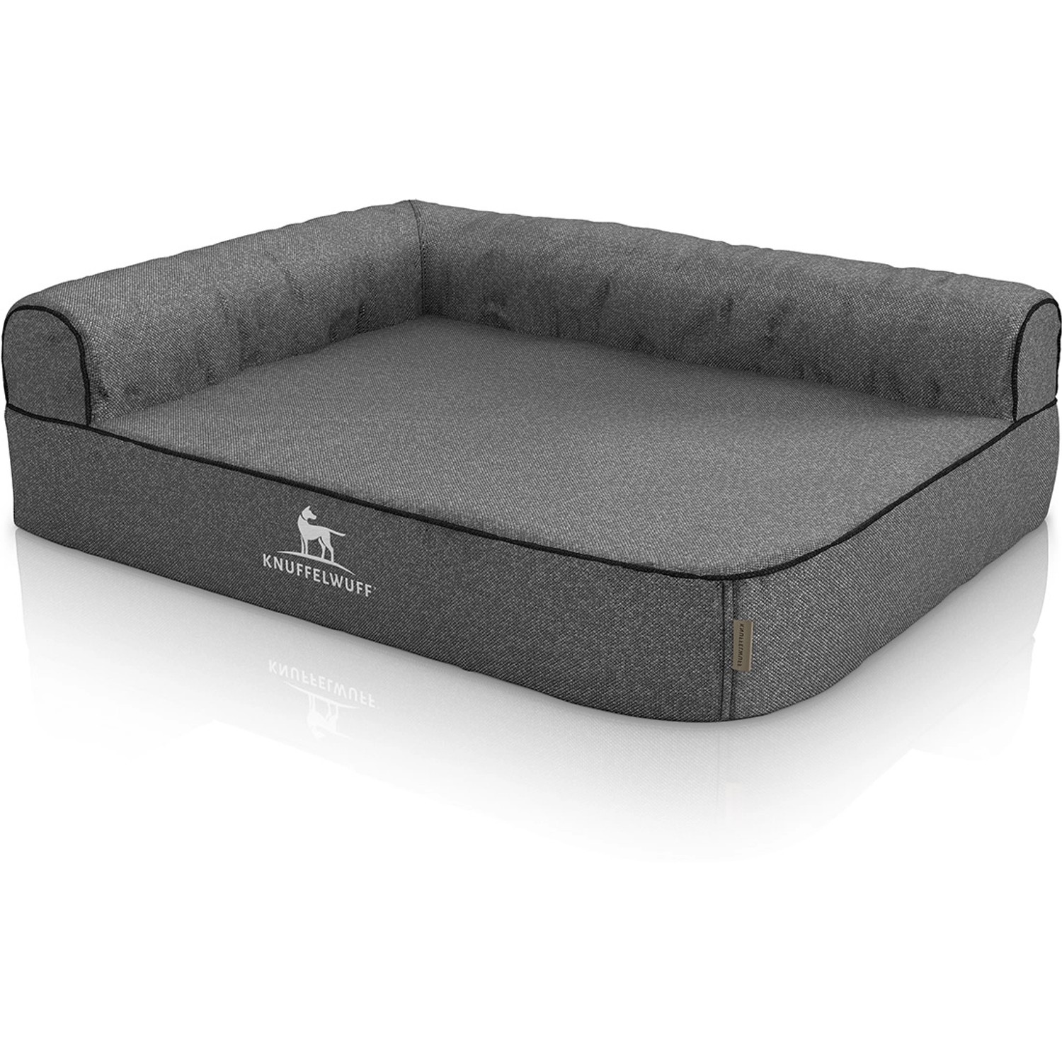 Knuffelwuff Eck Hundebett Marlie Orthopädisch Velours L 85 x 63cm Lehne Lin günstig online kaufen