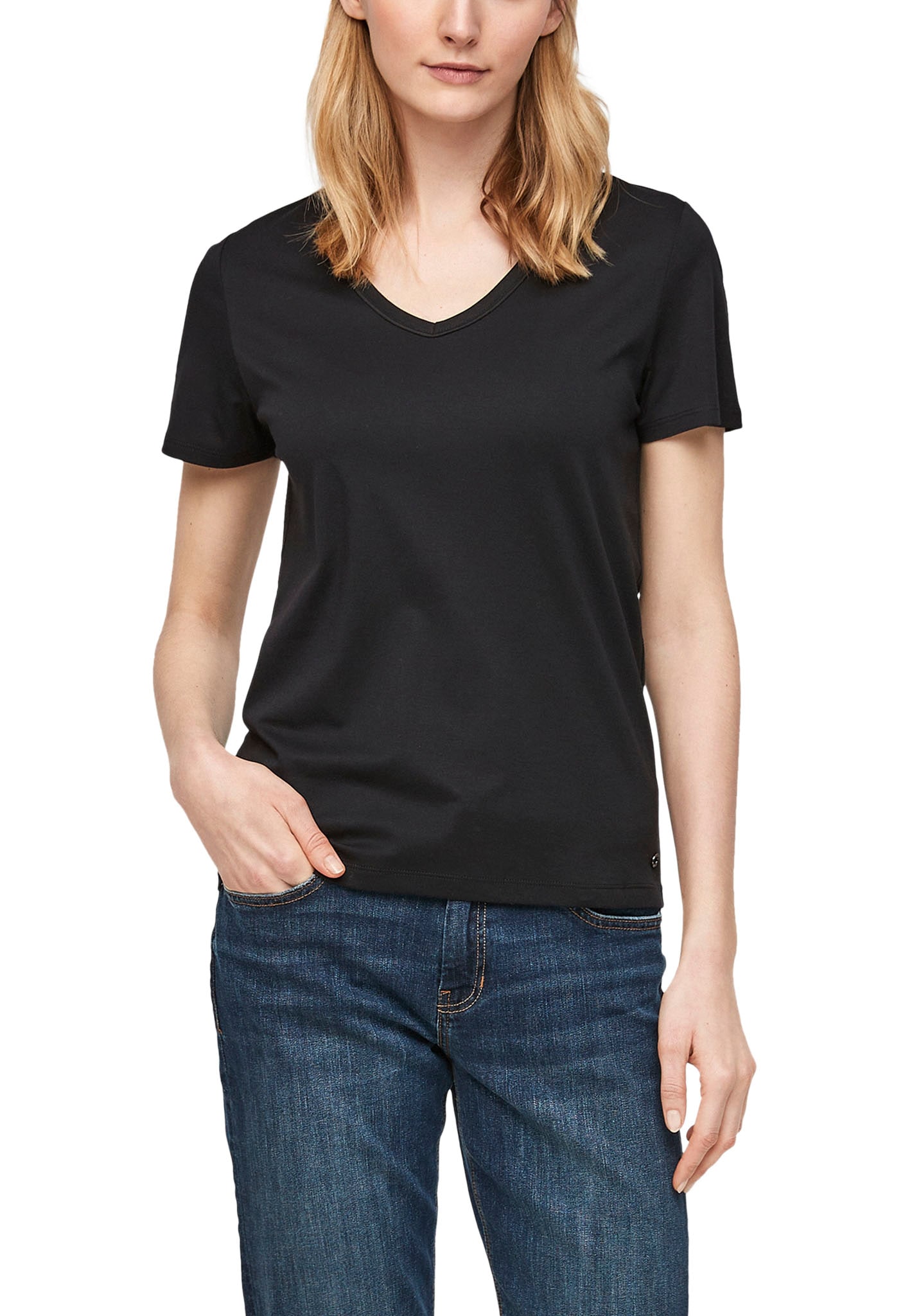 s.Oliver T-Shirt, mit umgenähtem Saum günstig online kaufen