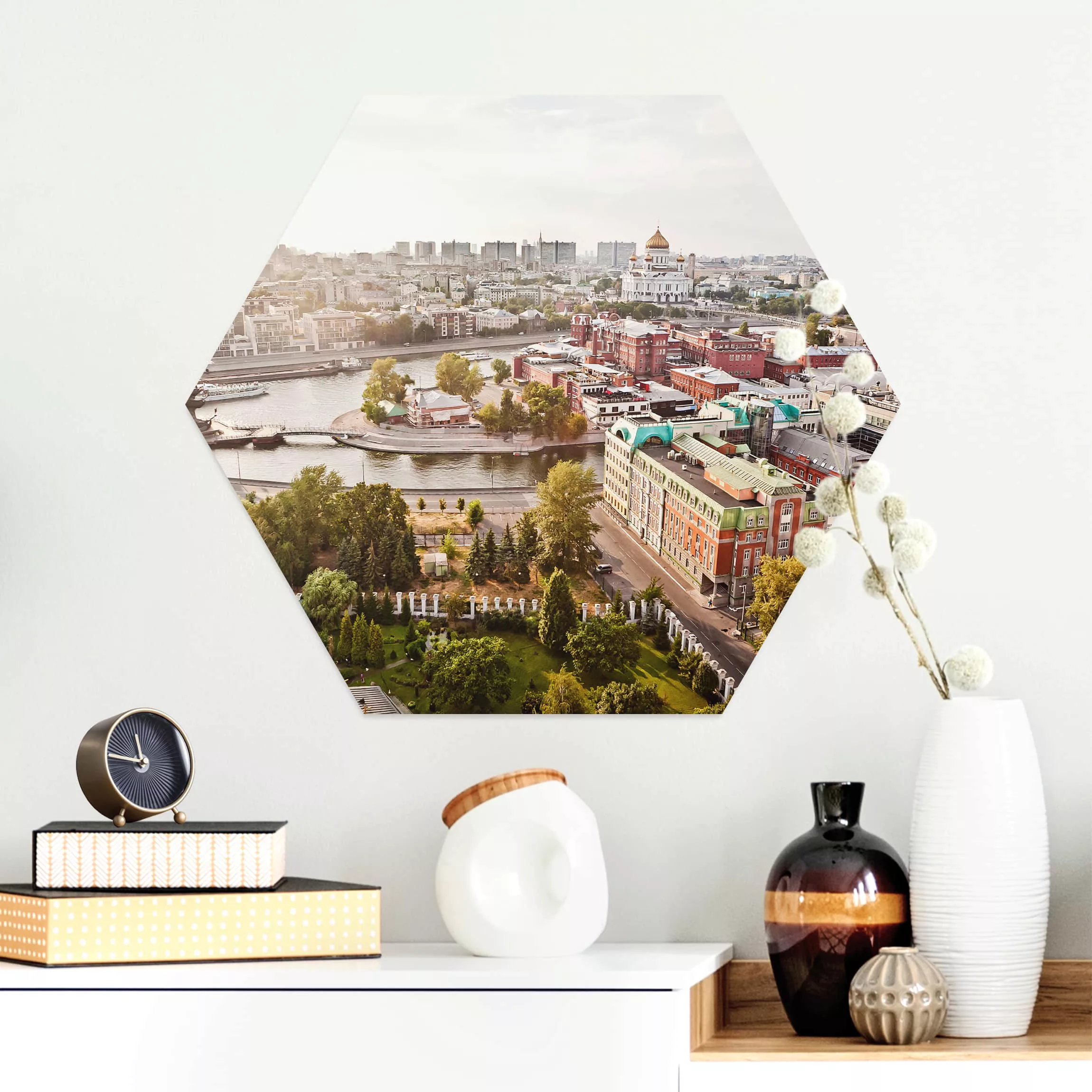 Hexagon-Alu-Dibond Bild Architektur & Skyline City of Moscow günstig online kaufen