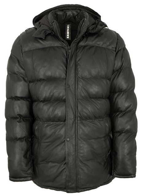 Lederjacken24 Lederjacke Massini Herren Lederjacke Steppjacke Kapuze Lammna günstig online kaufen