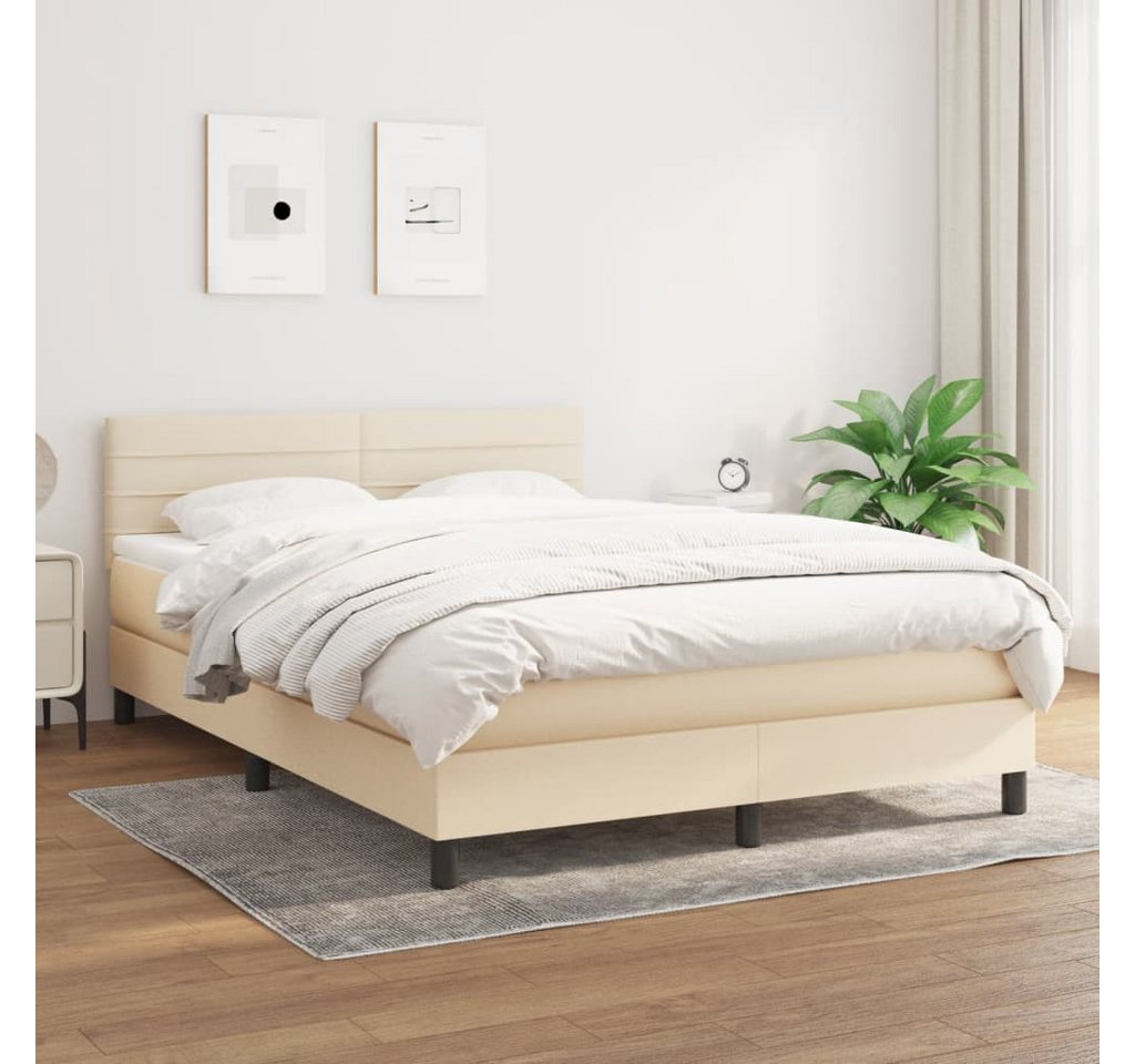 vidaXL Boxspringbett mit Matratze Taupe 140x200 cm Stoff1400086 günstig online kaufen